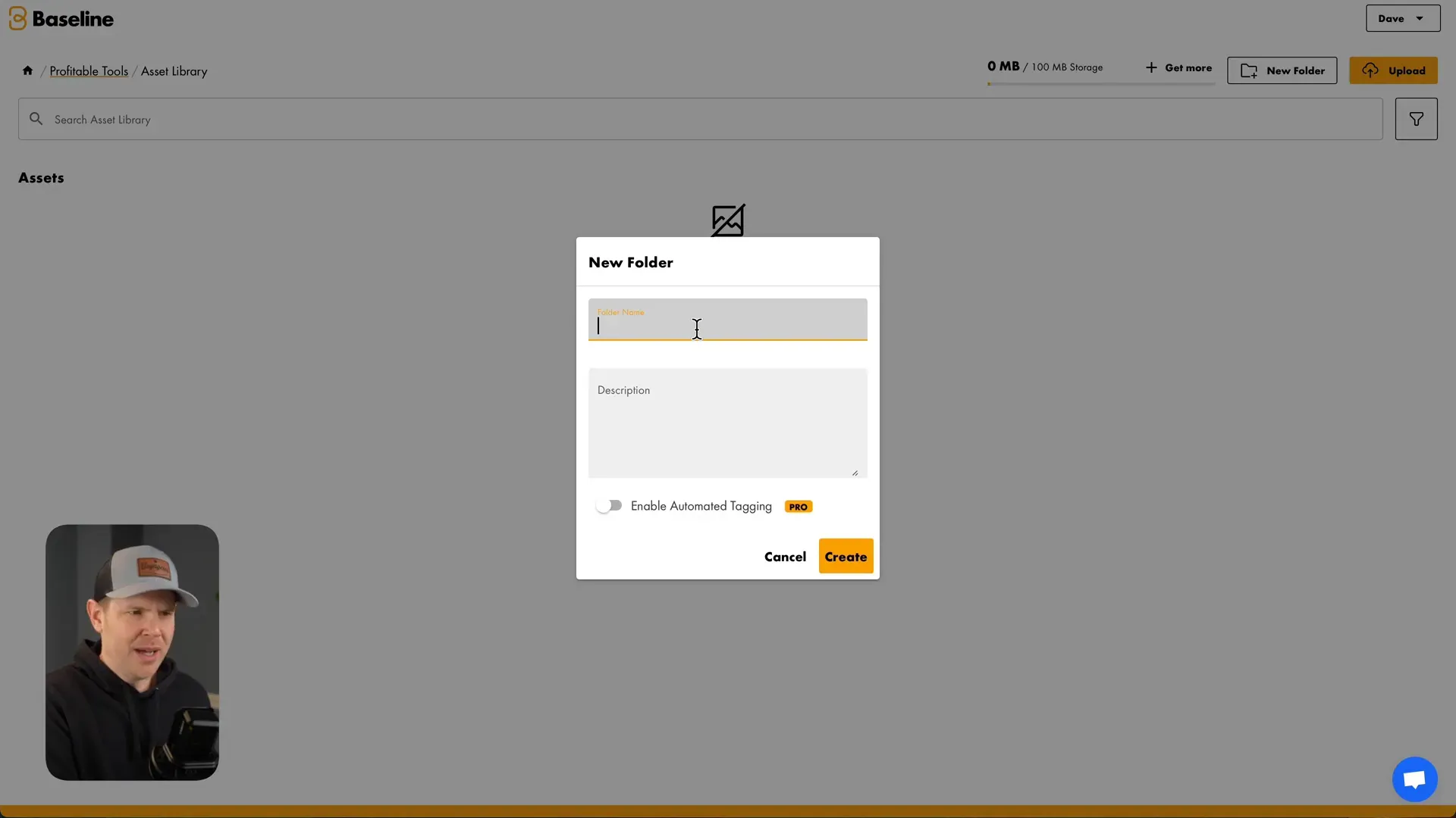 Creating folders for asset management