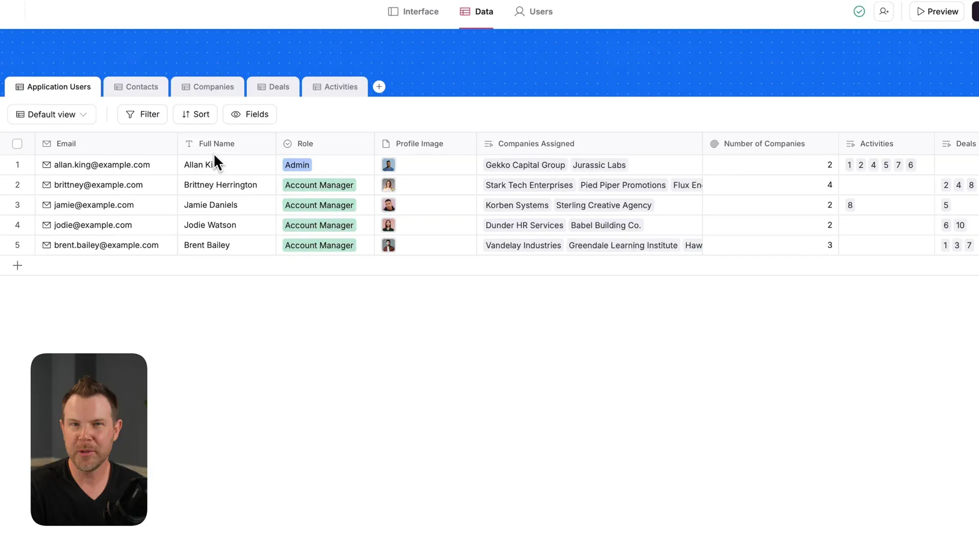 Softr database tables with relational data