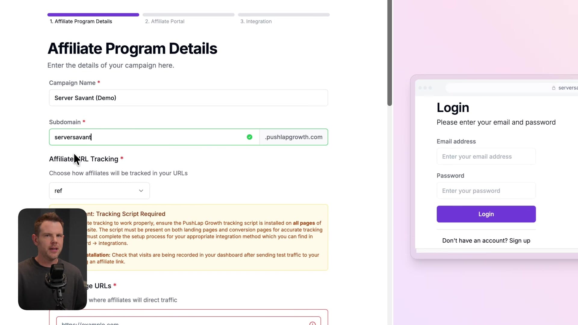 Screenshot: Creating Your First Affiliate Program (Campaign Setup)