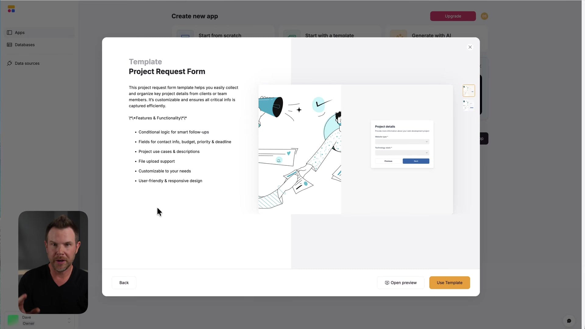 Screenshot: Project Request Form Demo