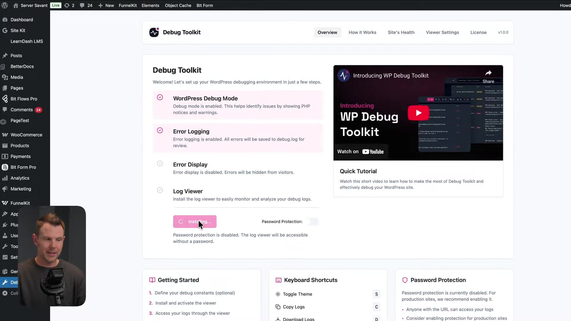 Screenshot: Setup & Features