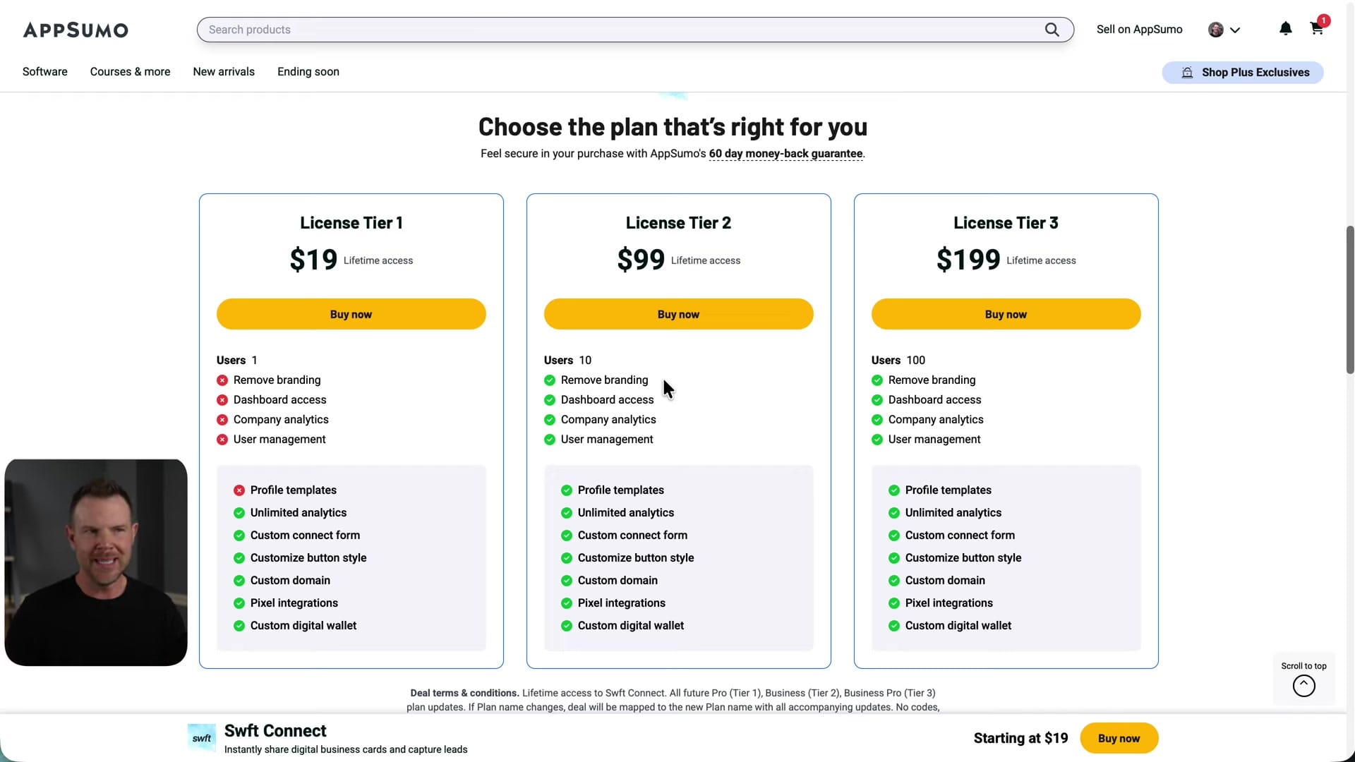 Screenshot: Pricing and Tiers Explained