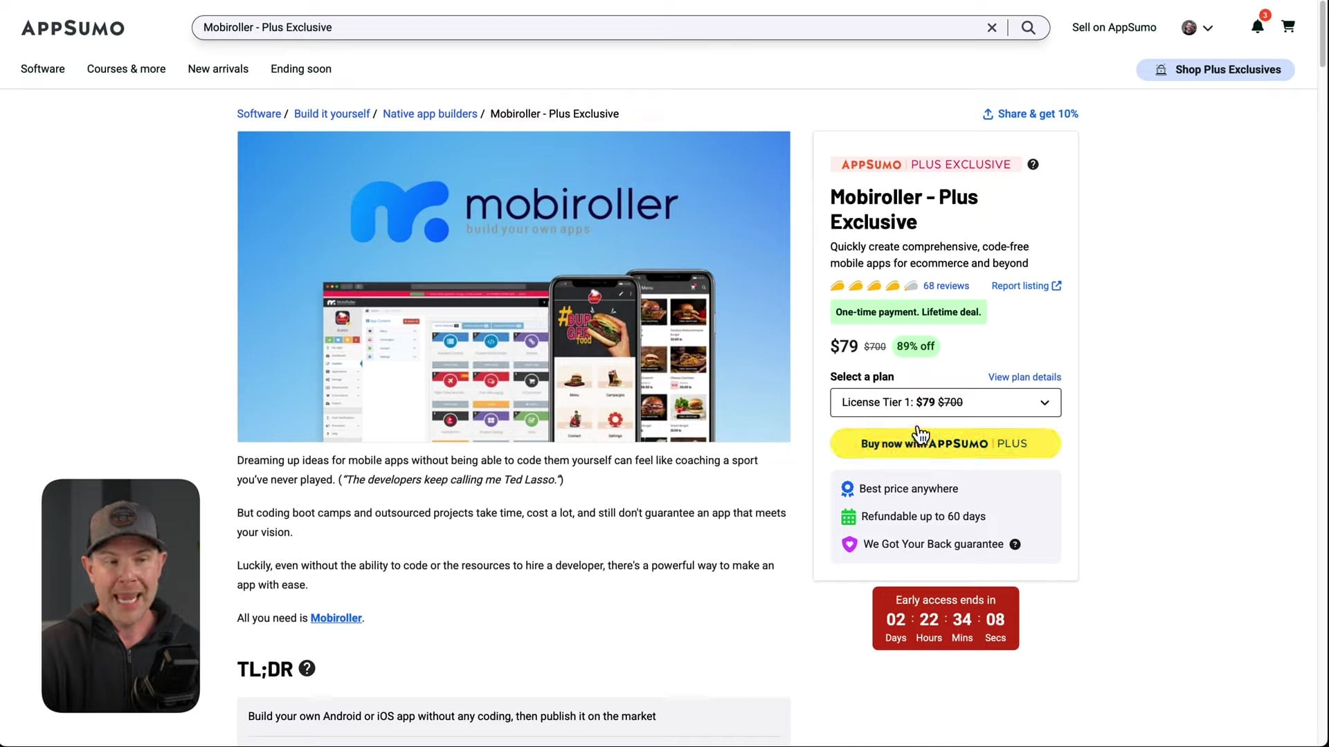 Screenshot: AppSumo Deal Page