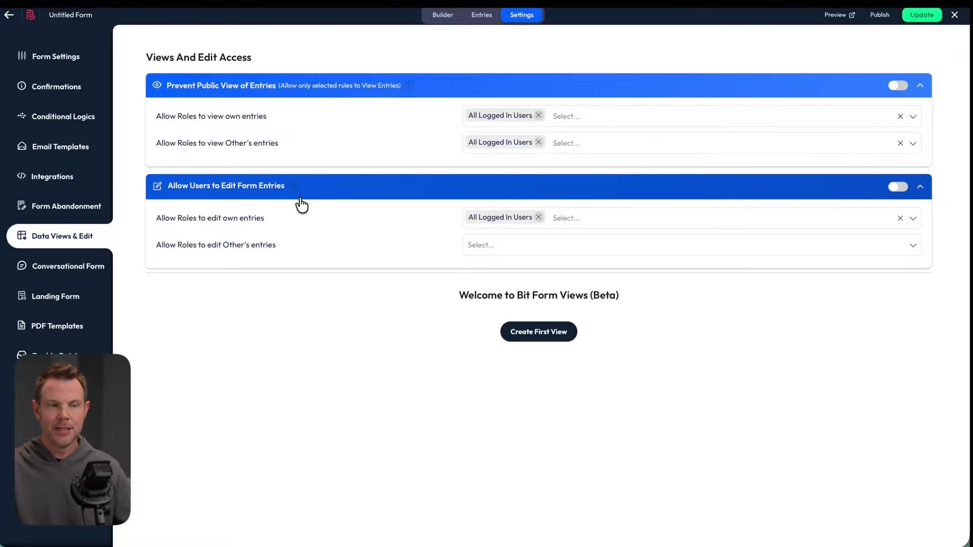 Screenshot: Integration Options