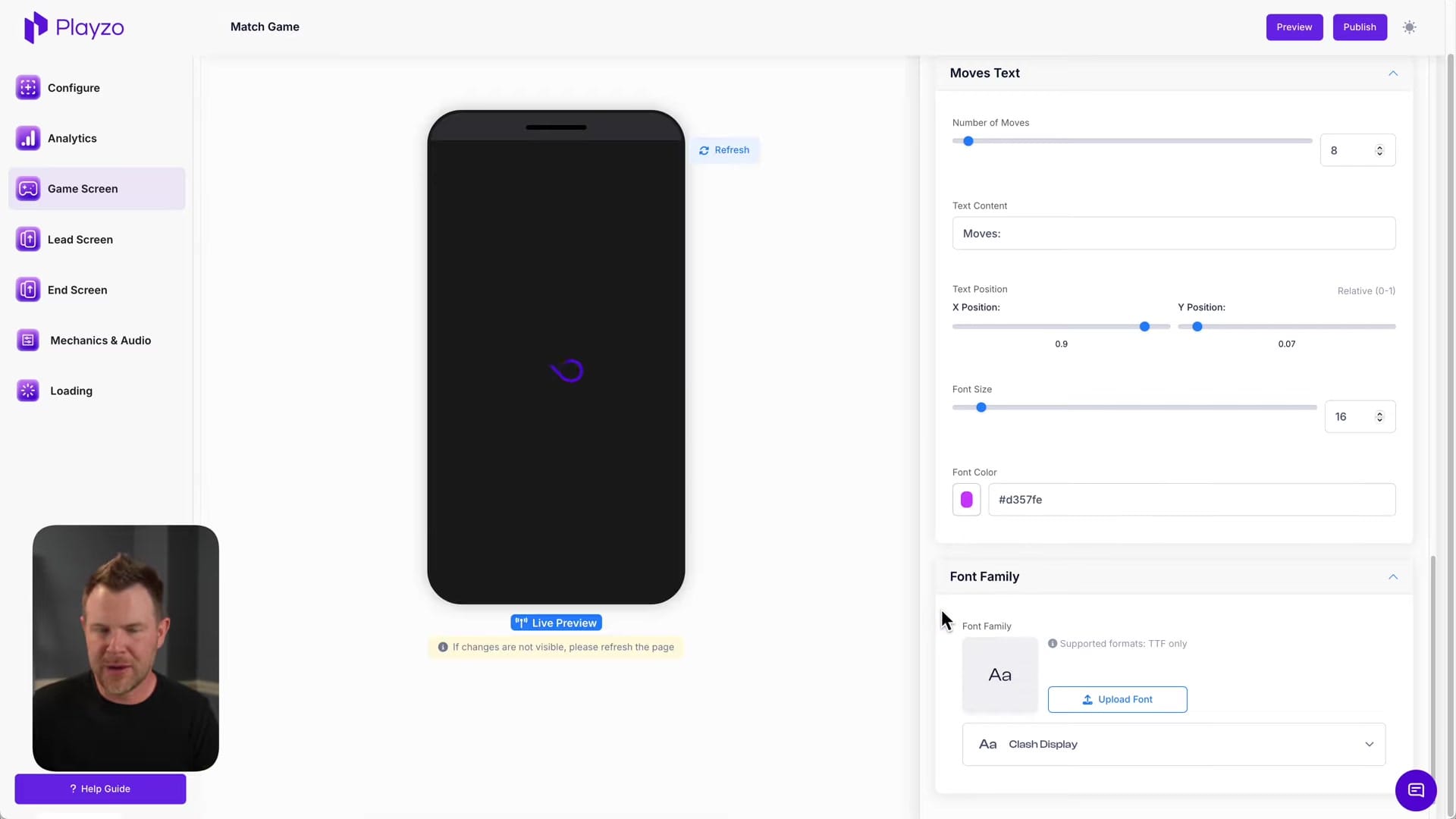 Screenshot: Typography Improvements and Preview