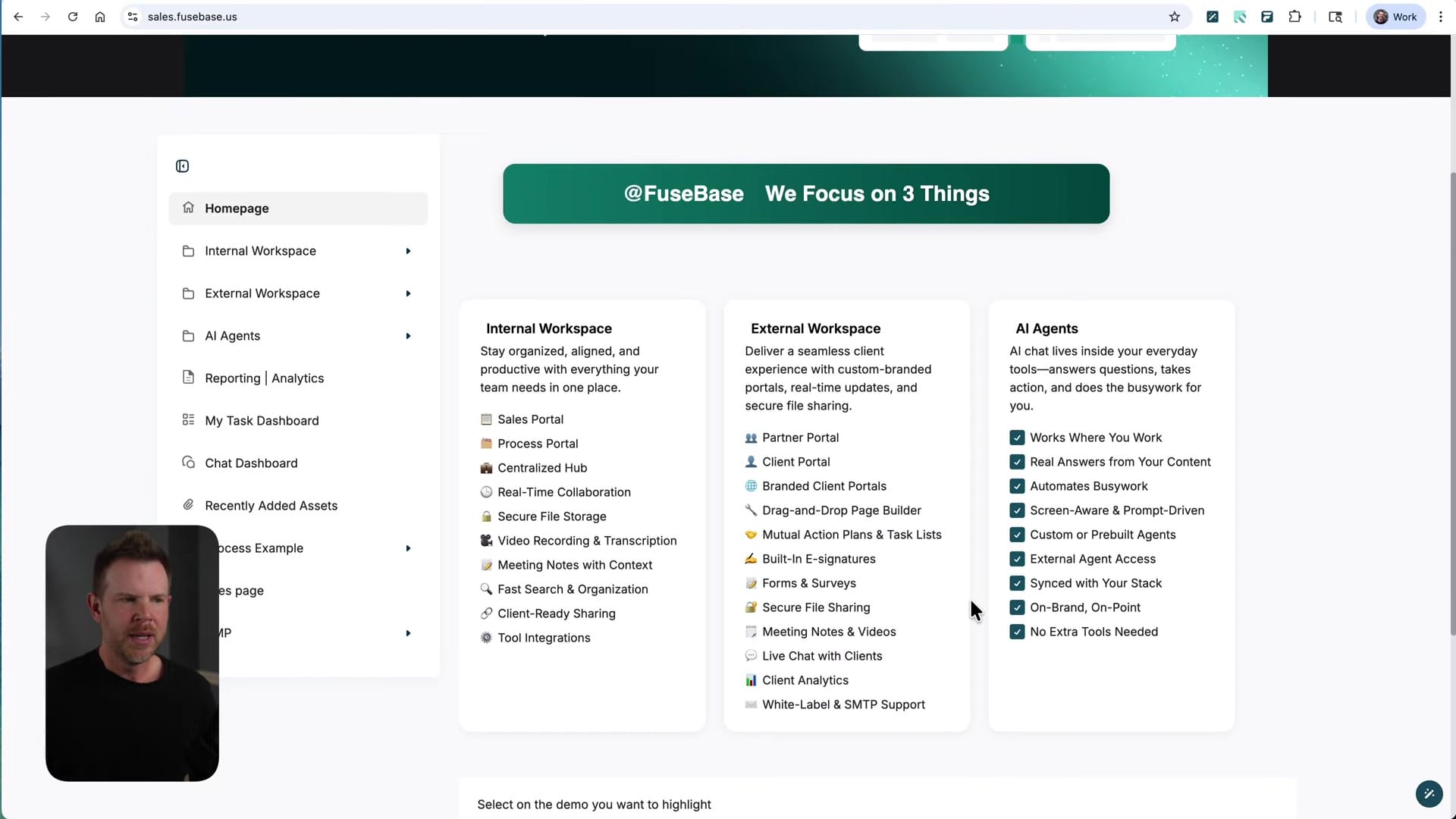 Screenshot: Fusebase Overview