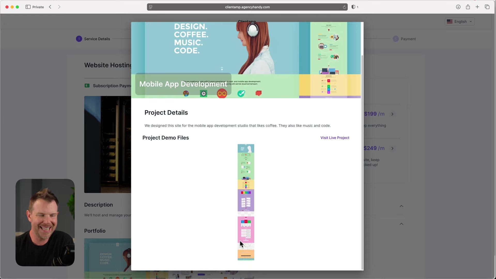 Screenshot: Portfolio Section
