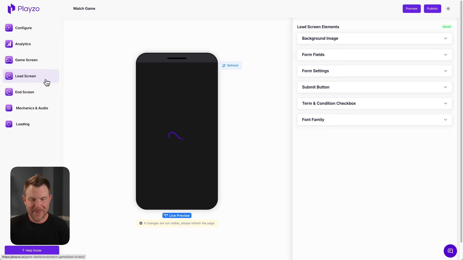 Screenshot: Lead Screen Customization