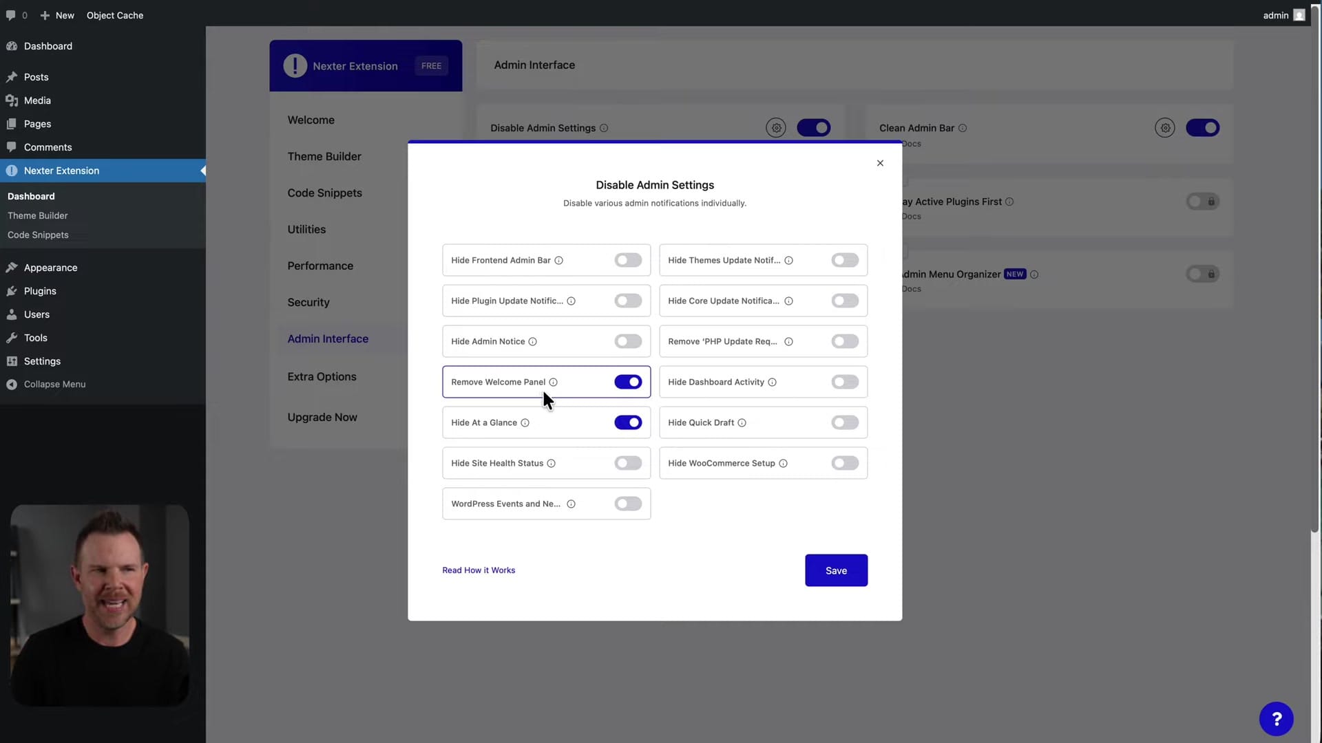 Screenshot: Security Features