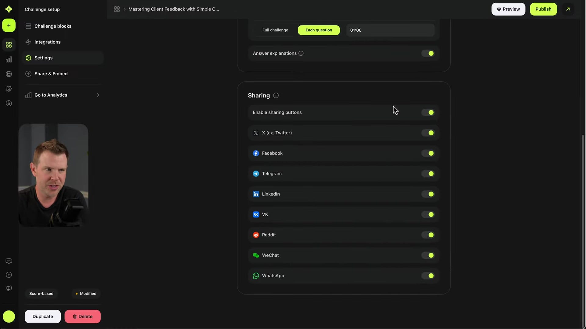 Screenshot: Settings & Configuration