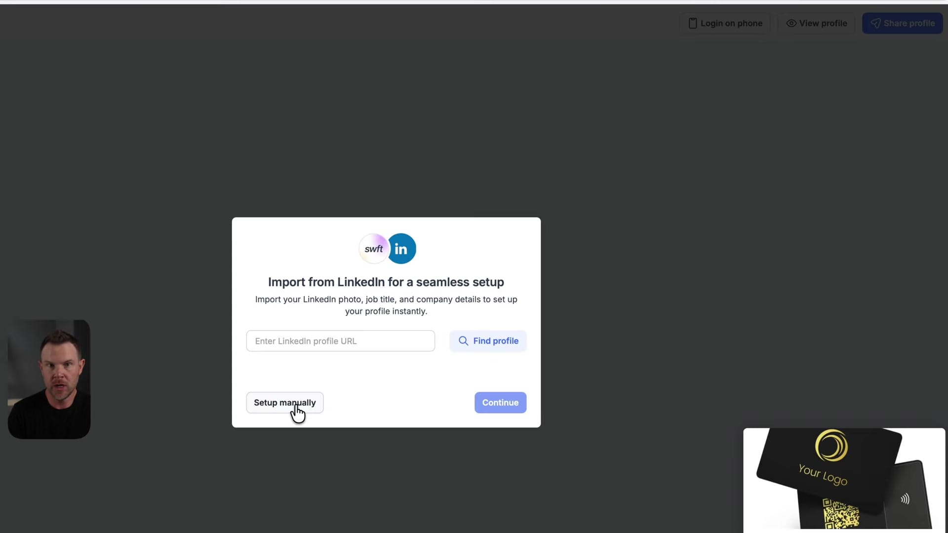Screenshot: Setting Up Your Profile