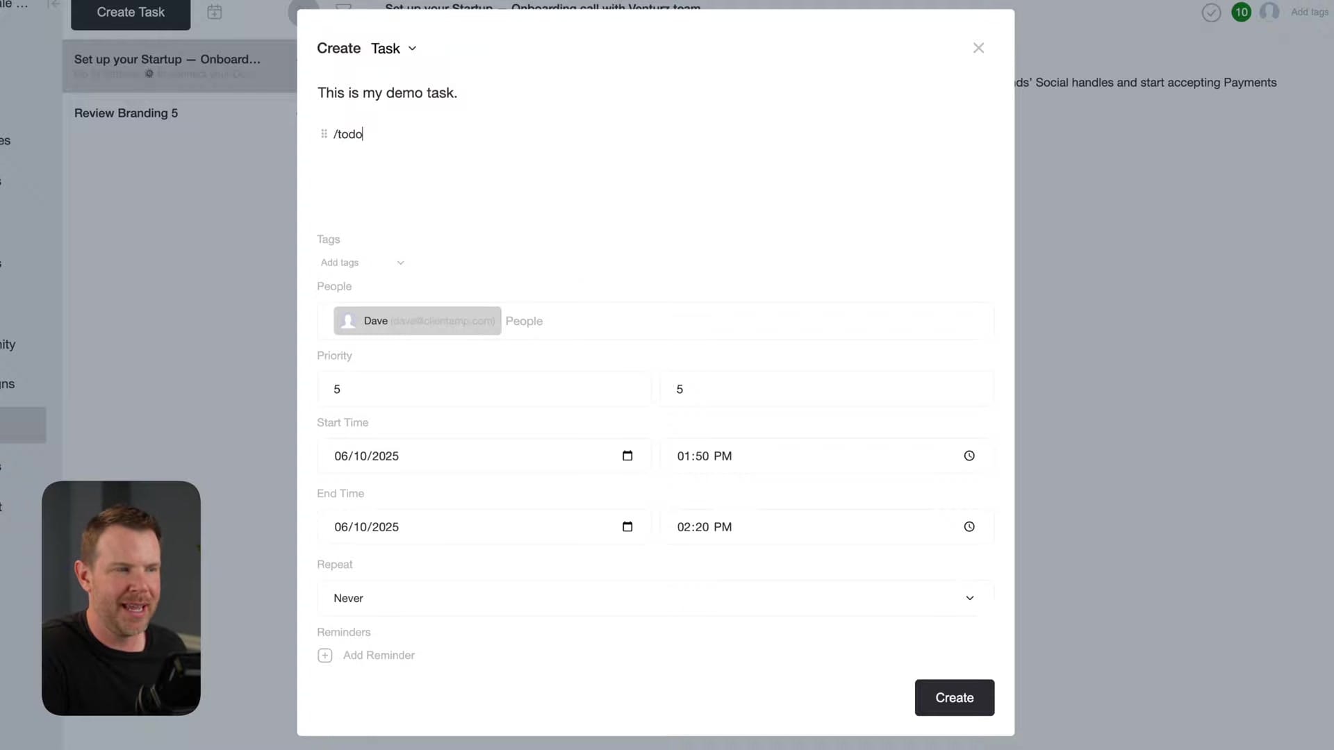 Screenshot: Task Management System