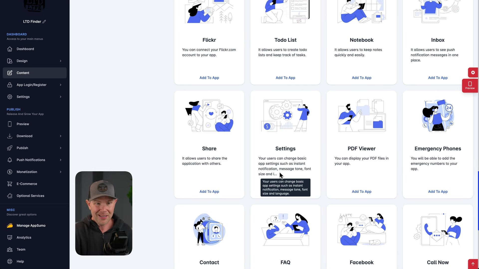 Screenshot: Login Features