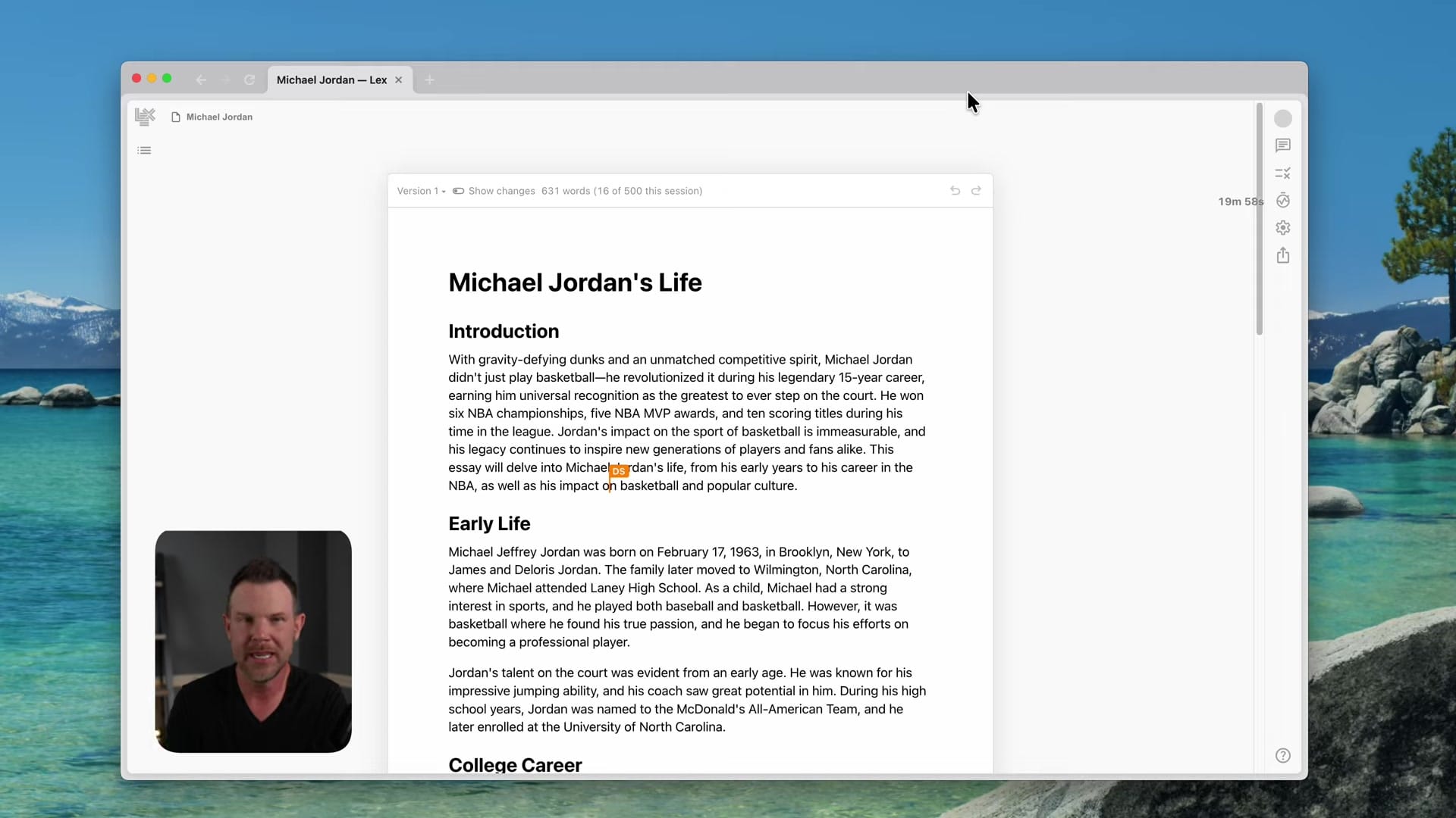 Screenshot: Lex AI Word Processor Demo