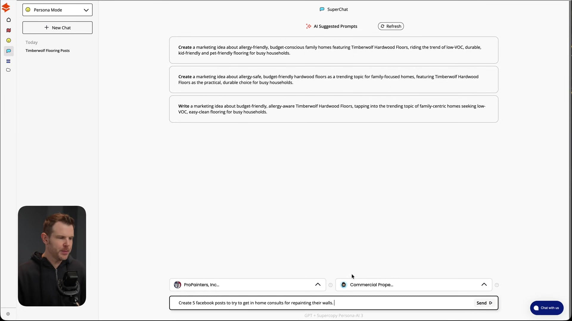 Screenshot: Generating Copy