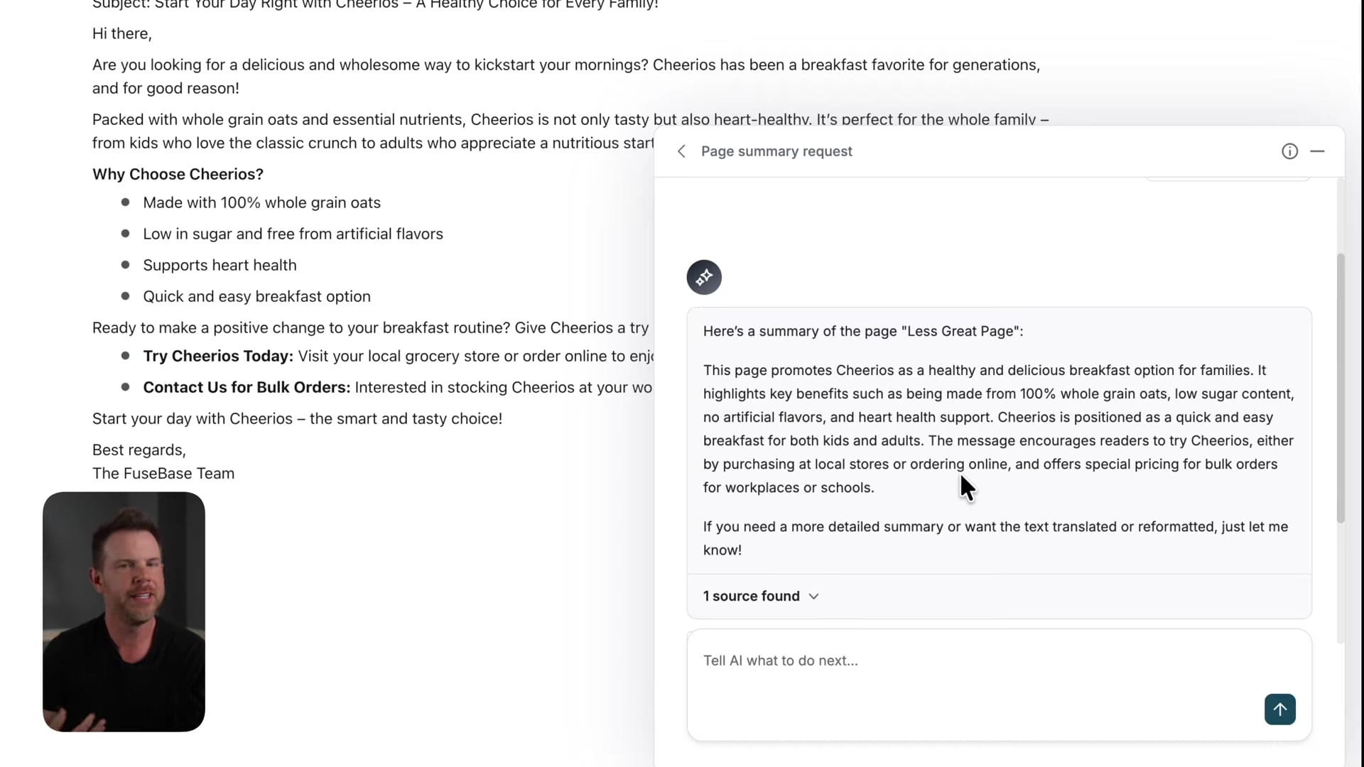 Screenshot: AI in Editor Usage
