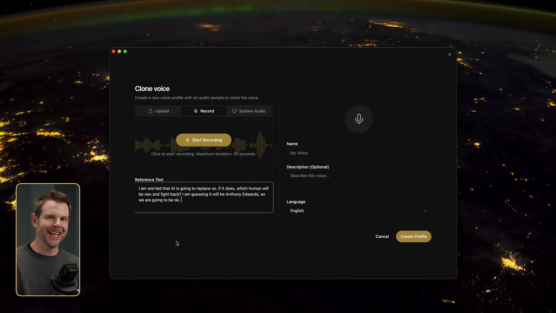 Screenshot: Recording & Reference Text