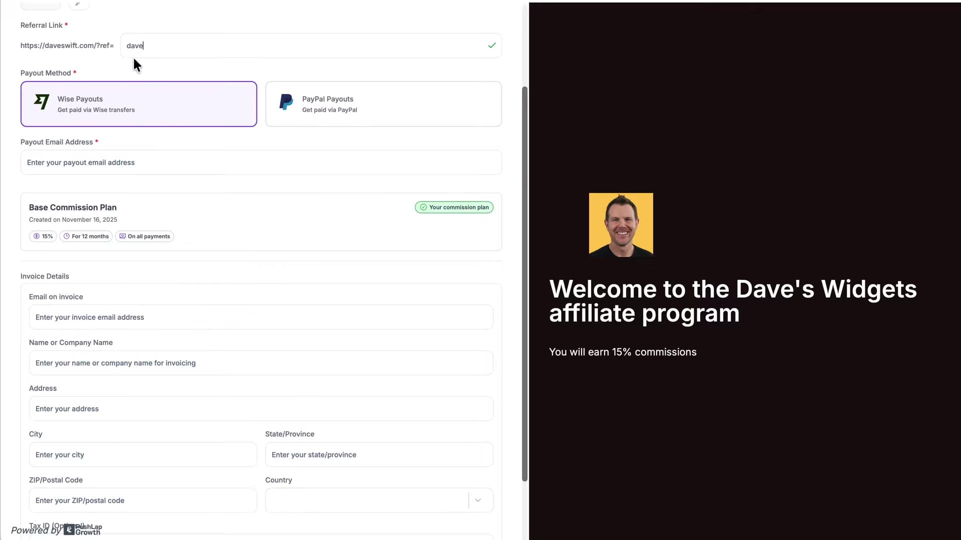 Screenshot: Pushlap Growth: Affiliate Programs