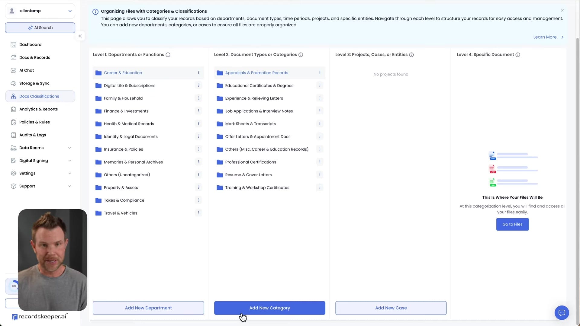 Screenshot: Folder Structure and Customization