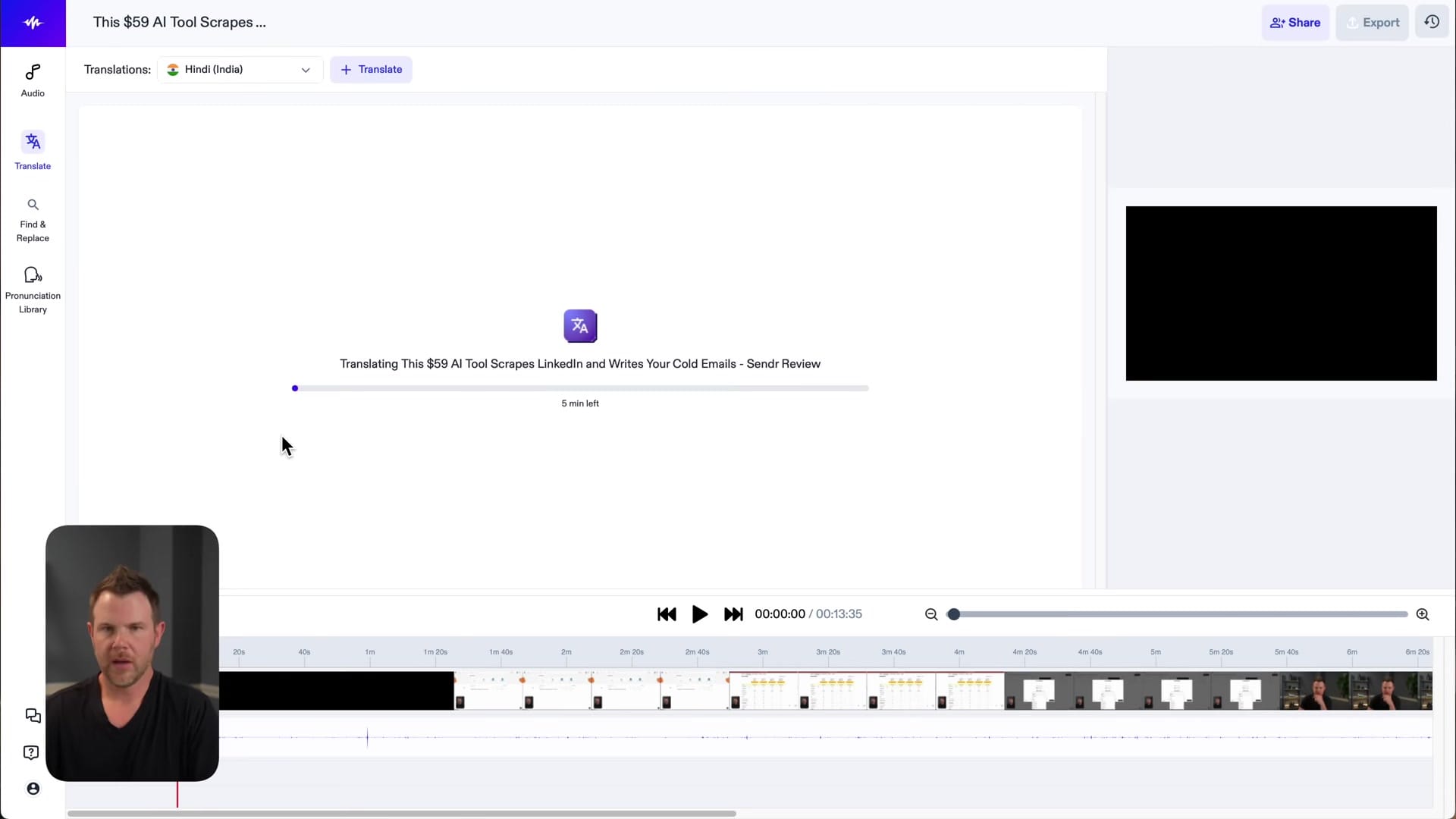 Screenshot: Speechify AI Voice Dubbing