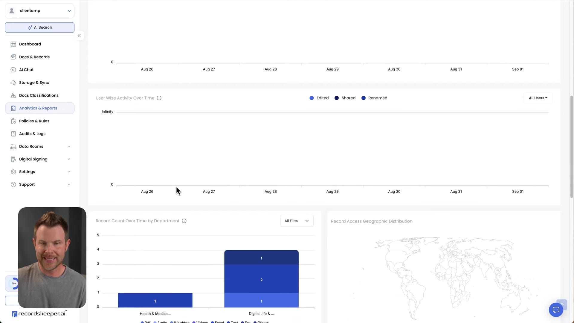 Screenshot: Analytics, Reports, and Usage Tracking