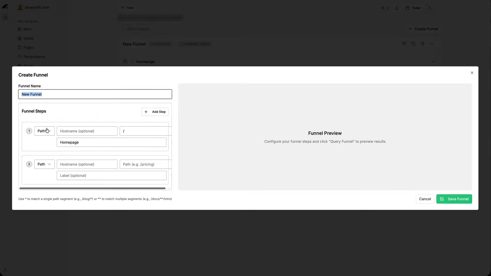 Screenshot: Funnels, Journeys & Retention