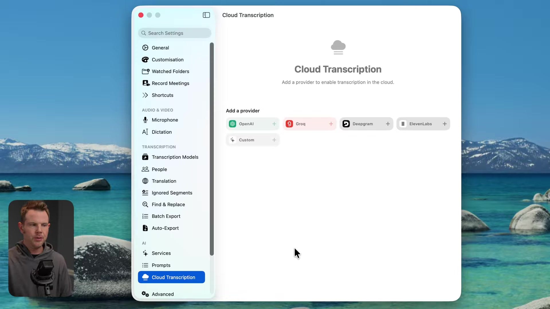 Screenshot: AI Integration & Custom Prompts