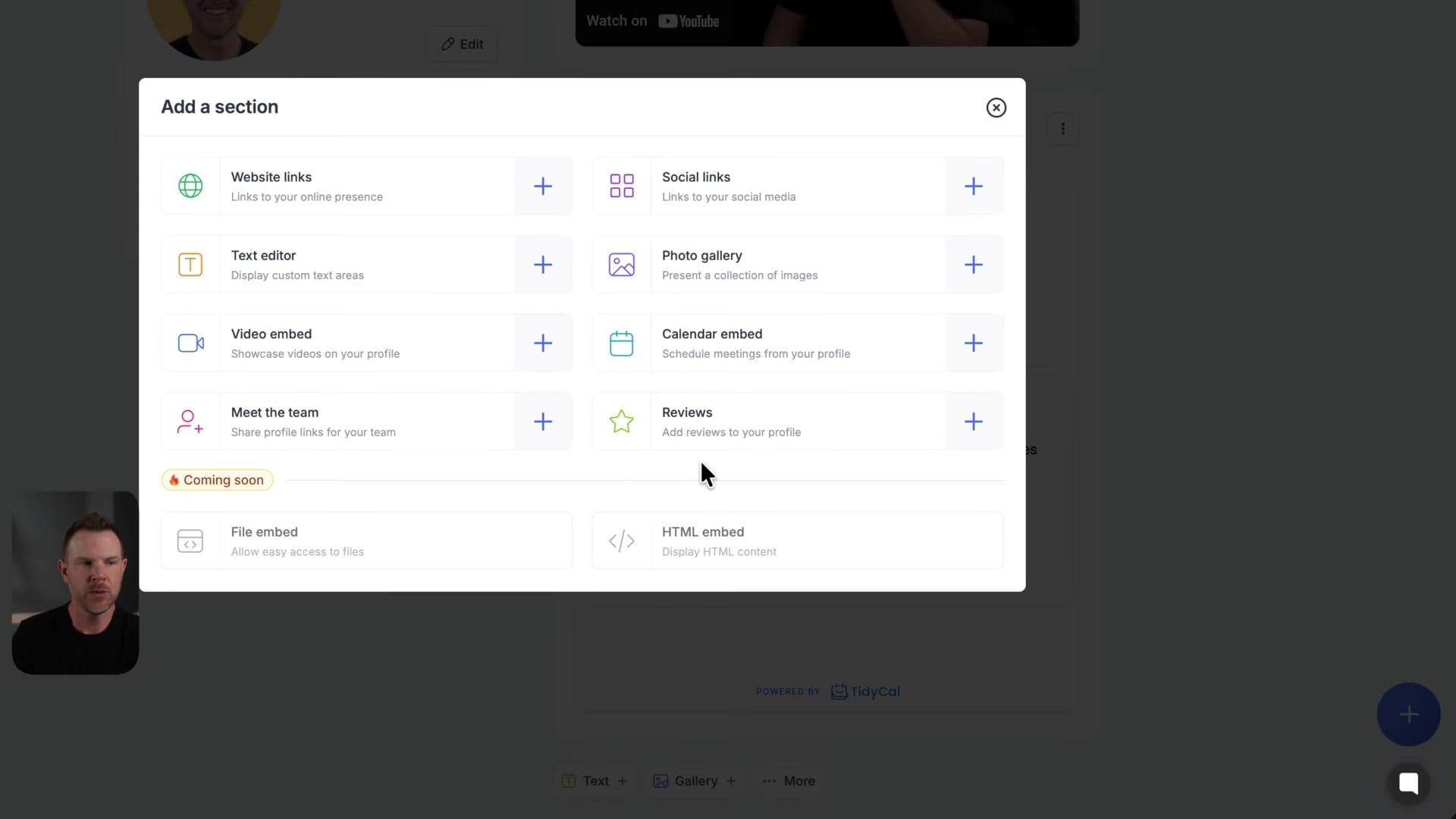 Screenshot: Video and Calendar Embeds