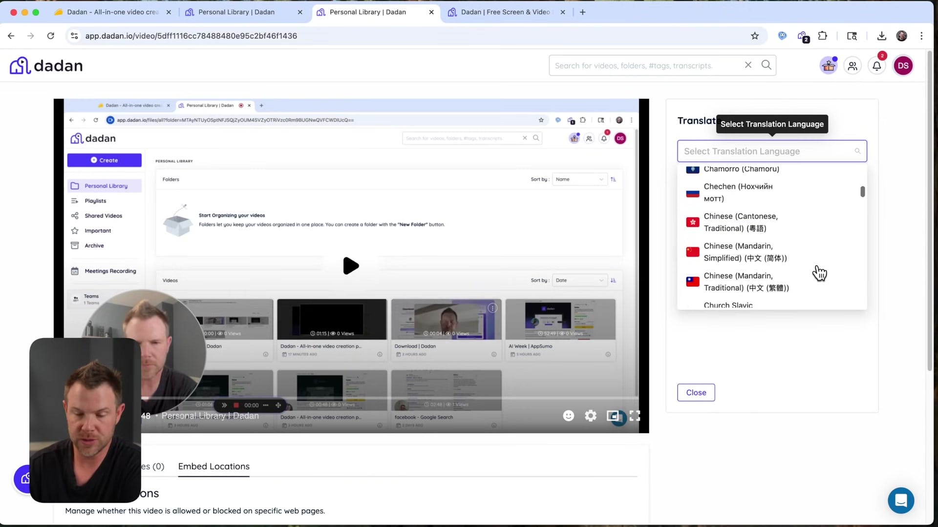 Screenshot: Translation Features