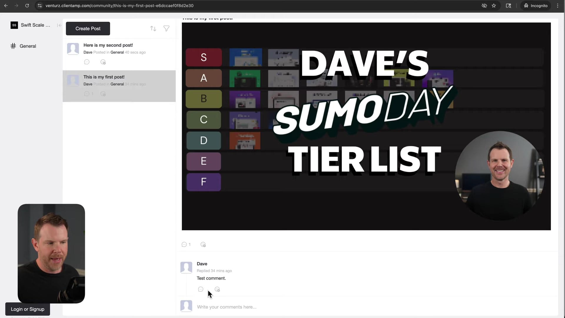 Screenshot: Community Features