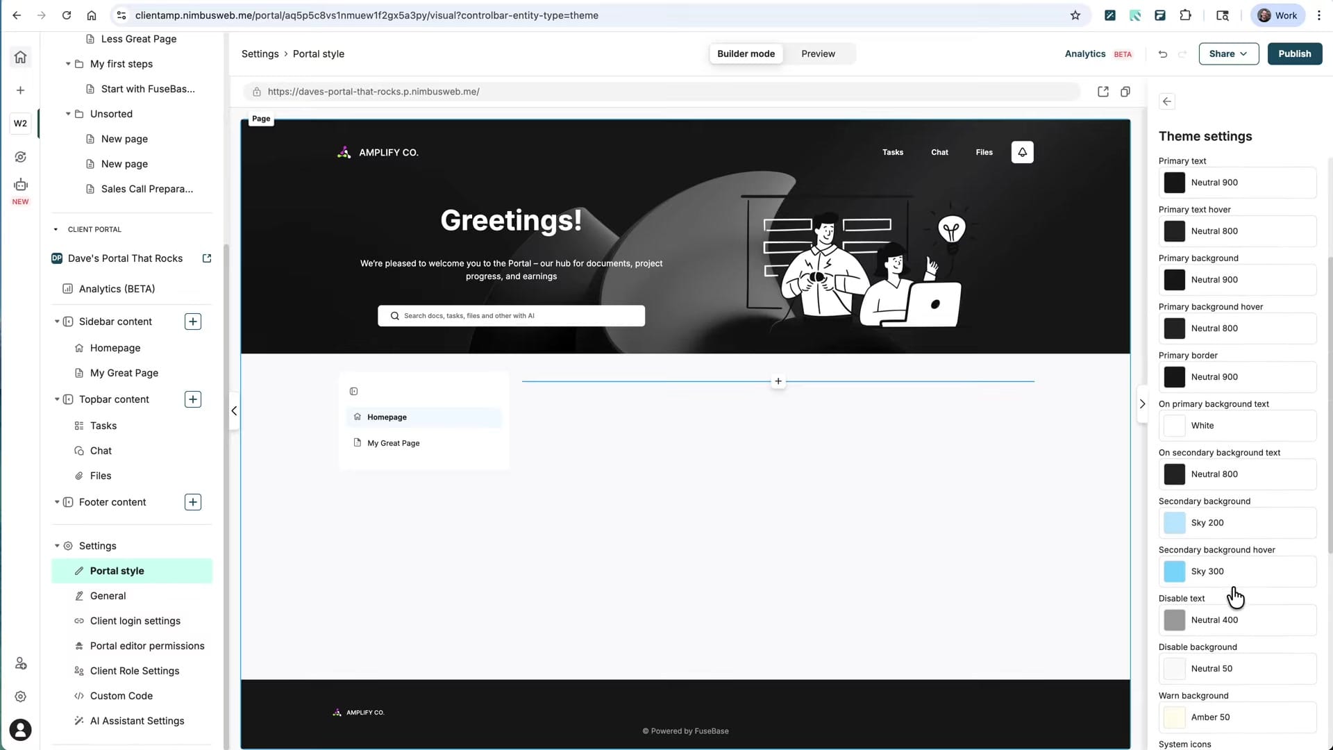 Screenshot: Building Client Portals