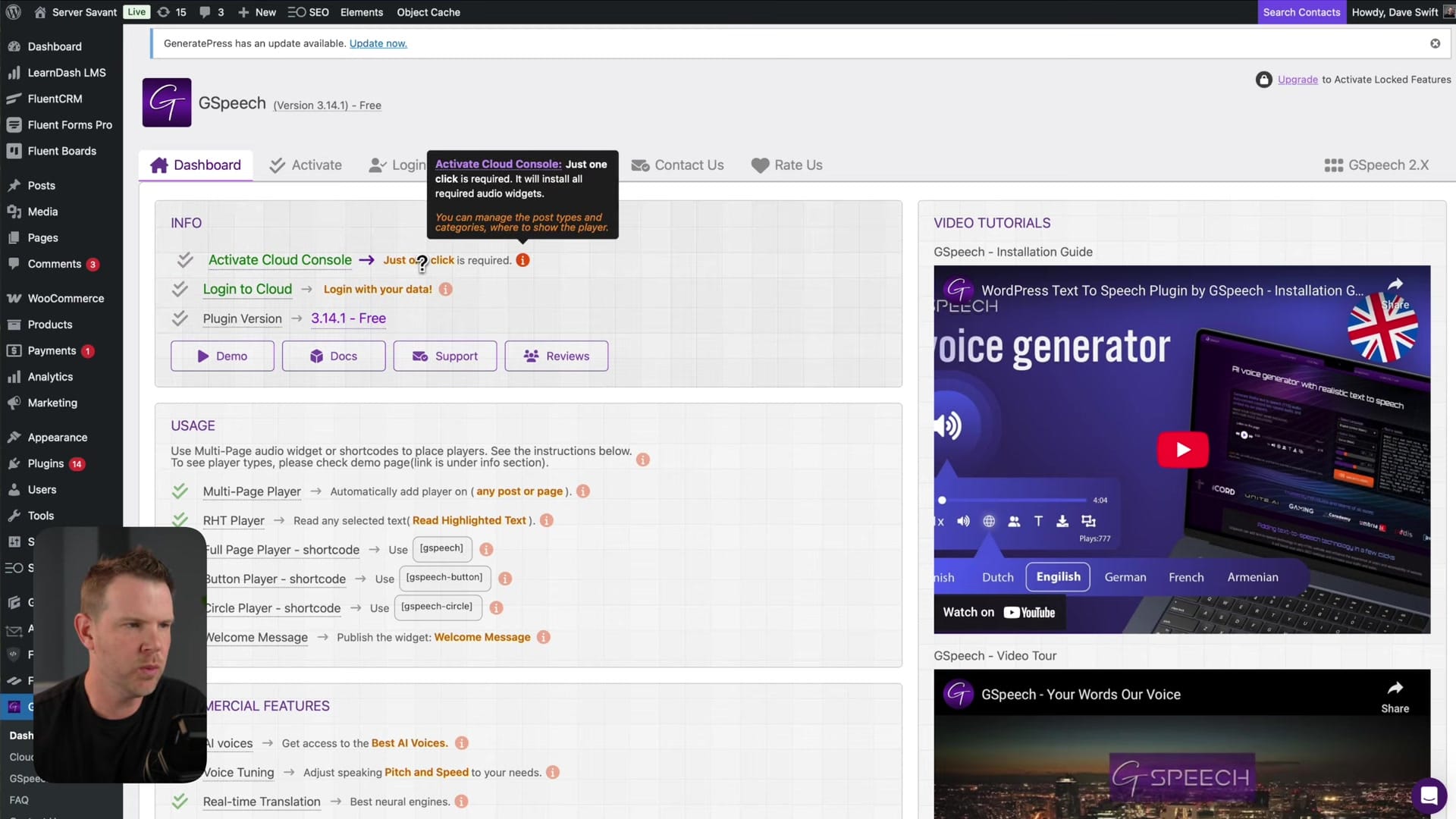 Screenshot: WordPress Plugin Installation