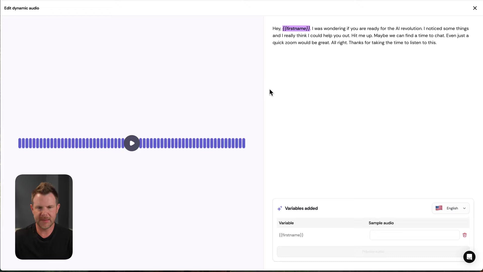 Screenshot: Recording Dynamic Audio