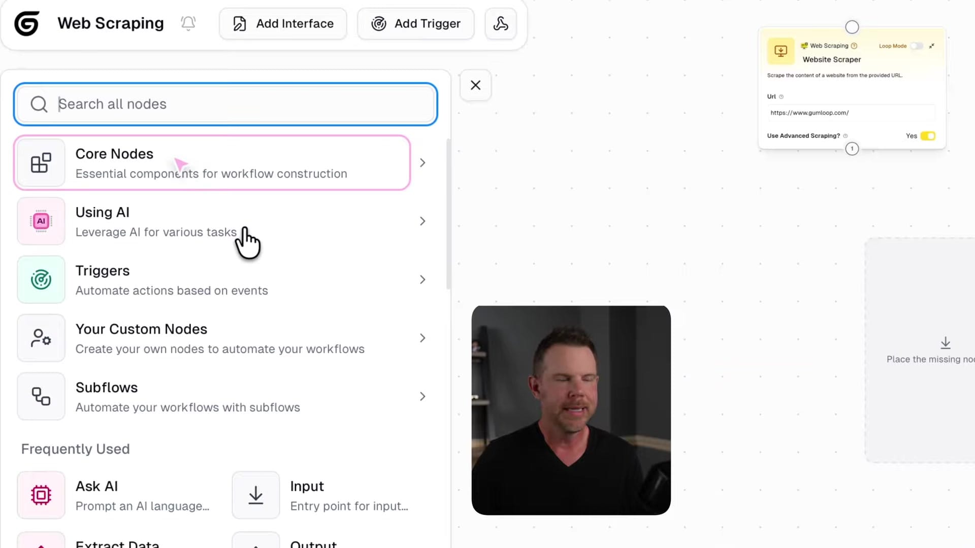 Screenshot: Gumloop AI Workflow Automation Demo