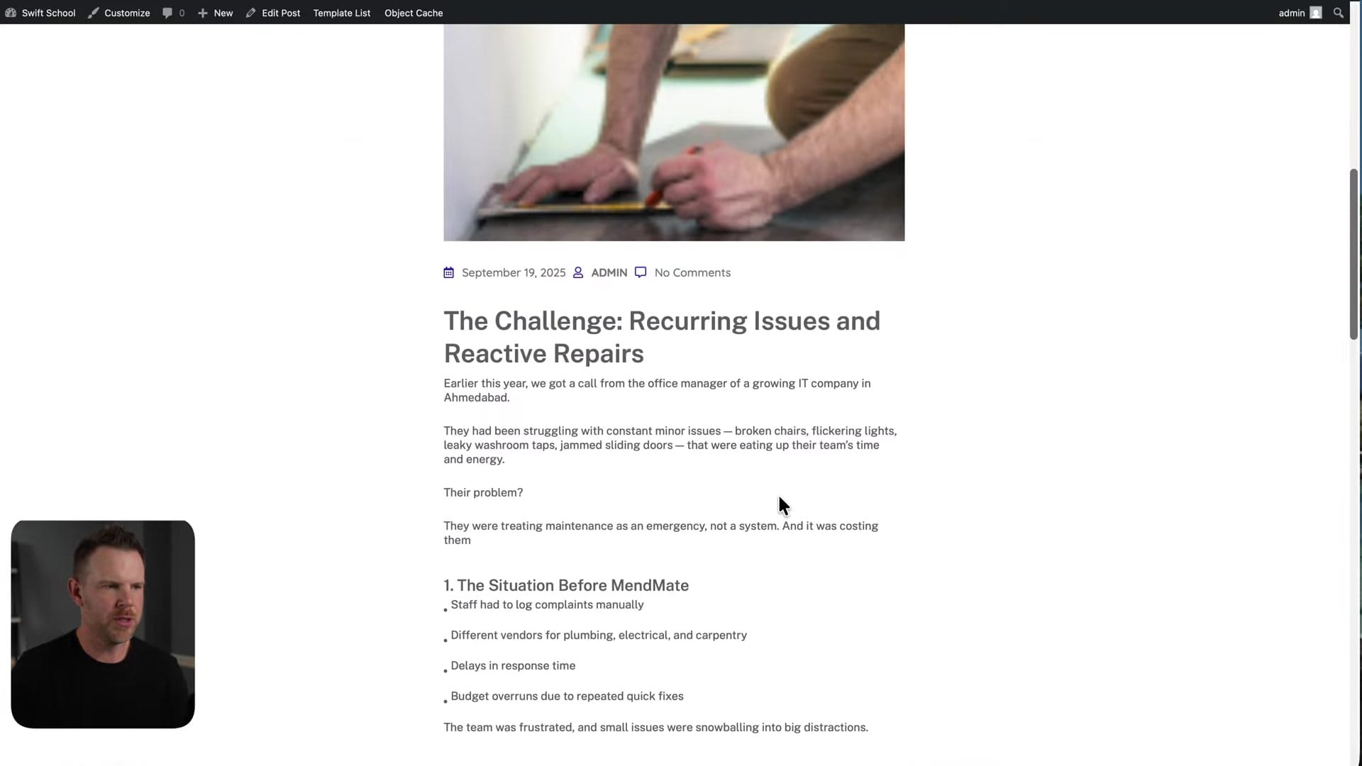 Screenshot: Editing Blog Layout