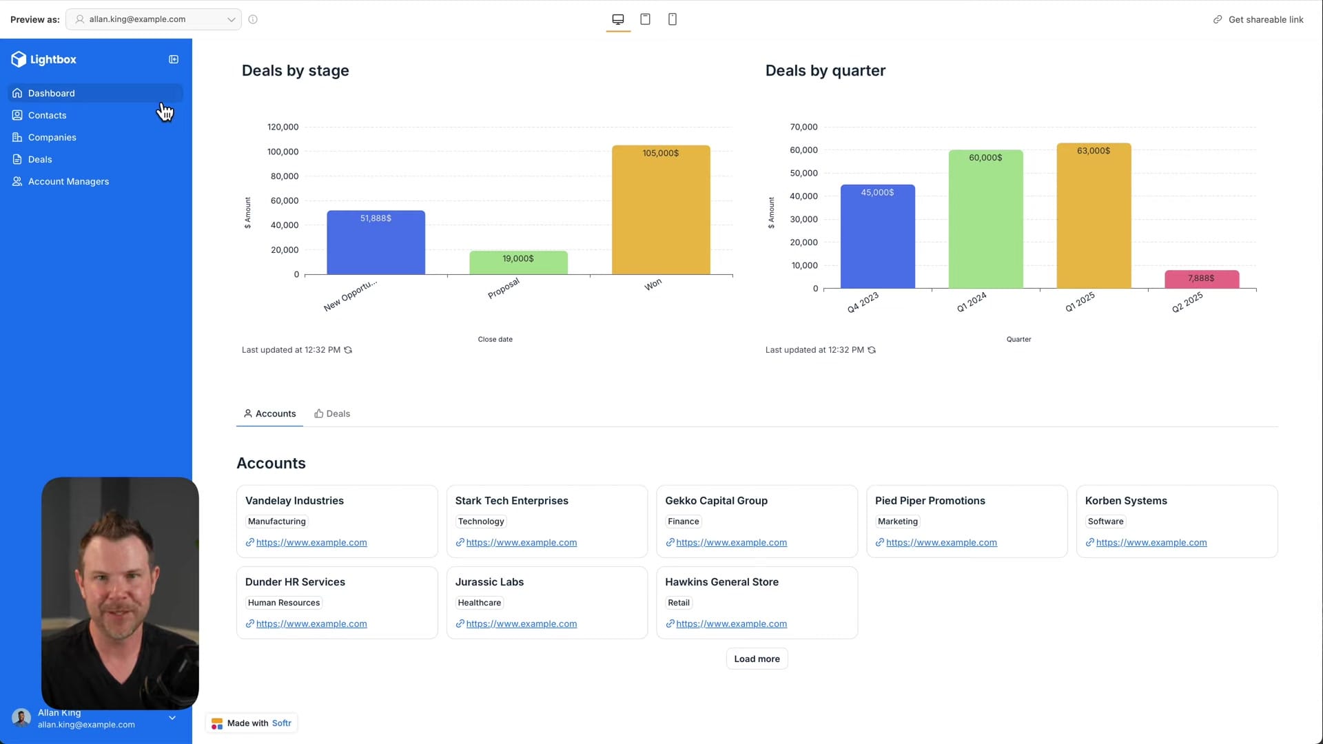 Screenshot: Front-End Interface Demo