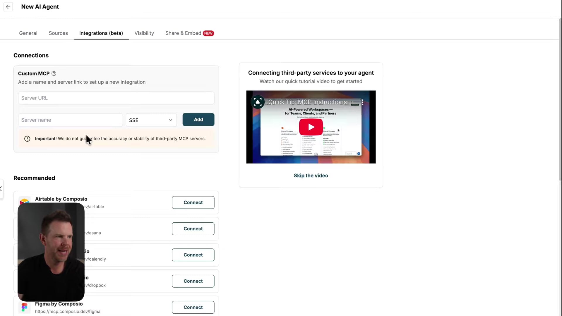 Screenshot: Creating AI Agents