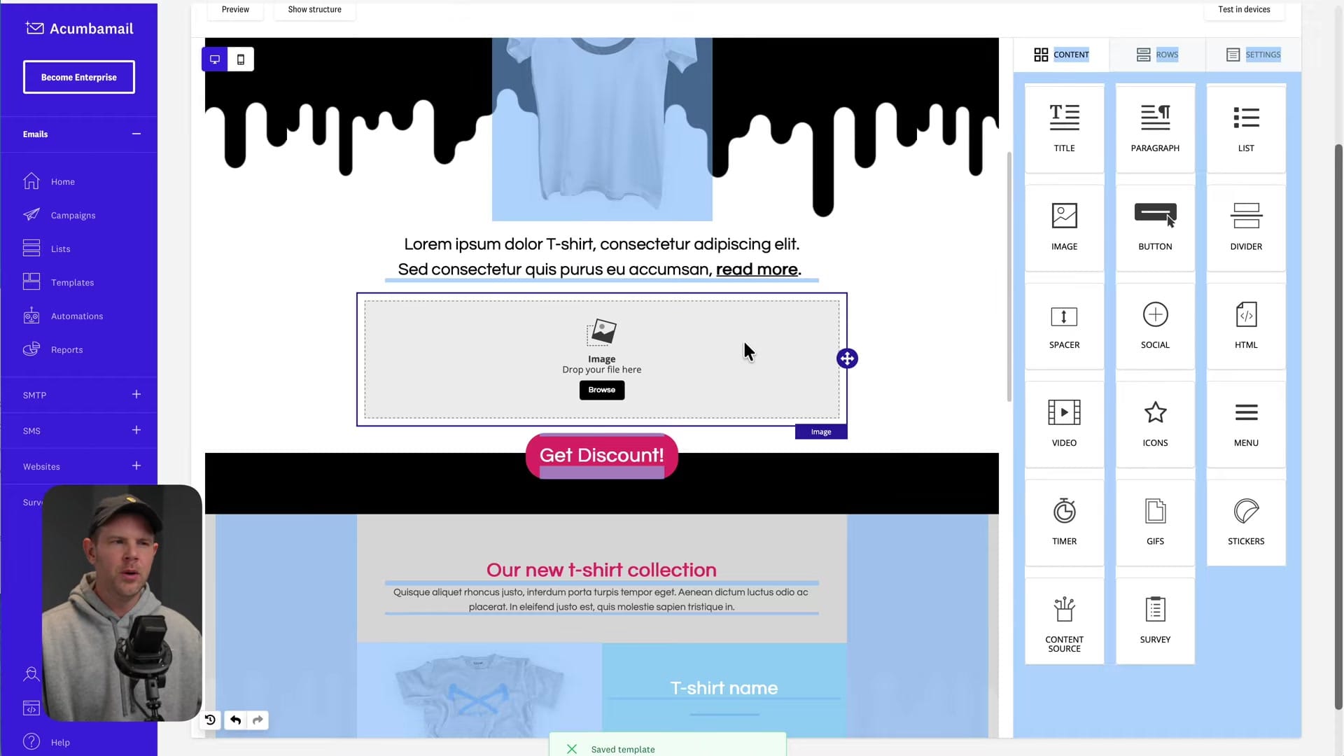Screenshot: Encharge vs. Acumba Mail: Email Marketing Tools