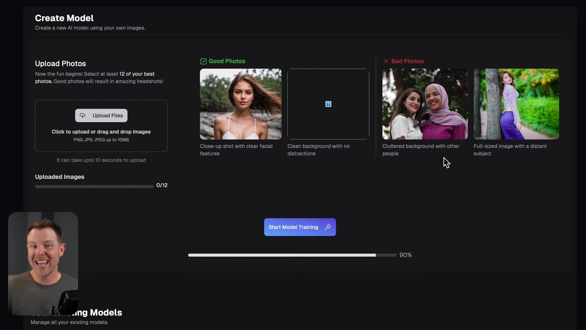 Screenshot: Creating Your Own Model