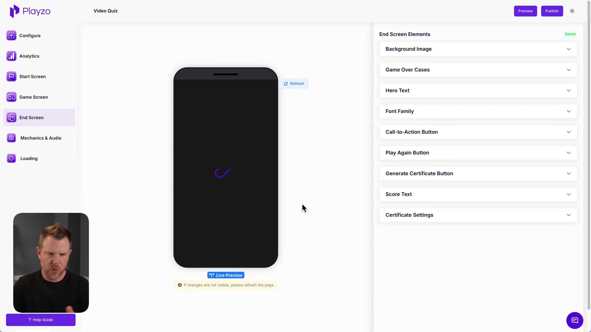 Screenshot: Building a Quiz with AI