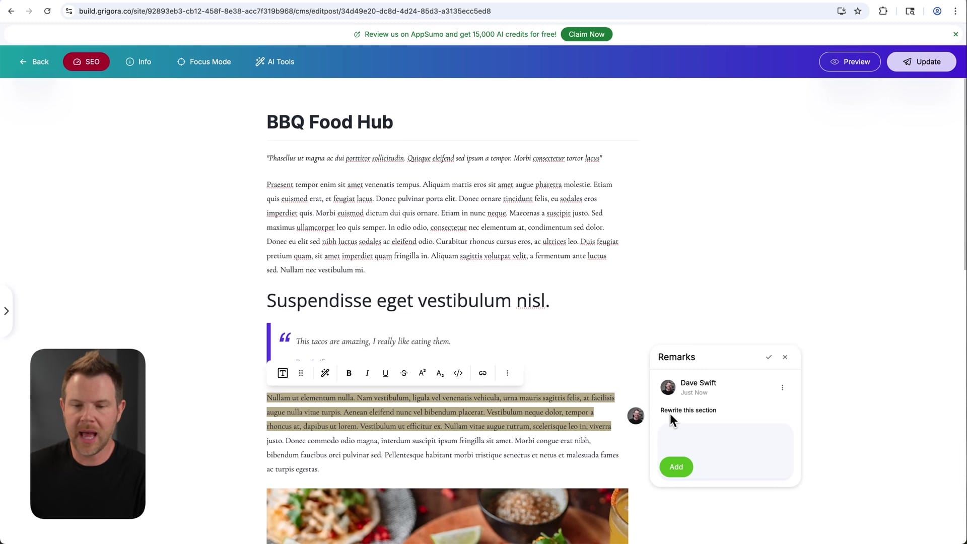 Screenshot: Settings: Fonts, Domains, and Integrations