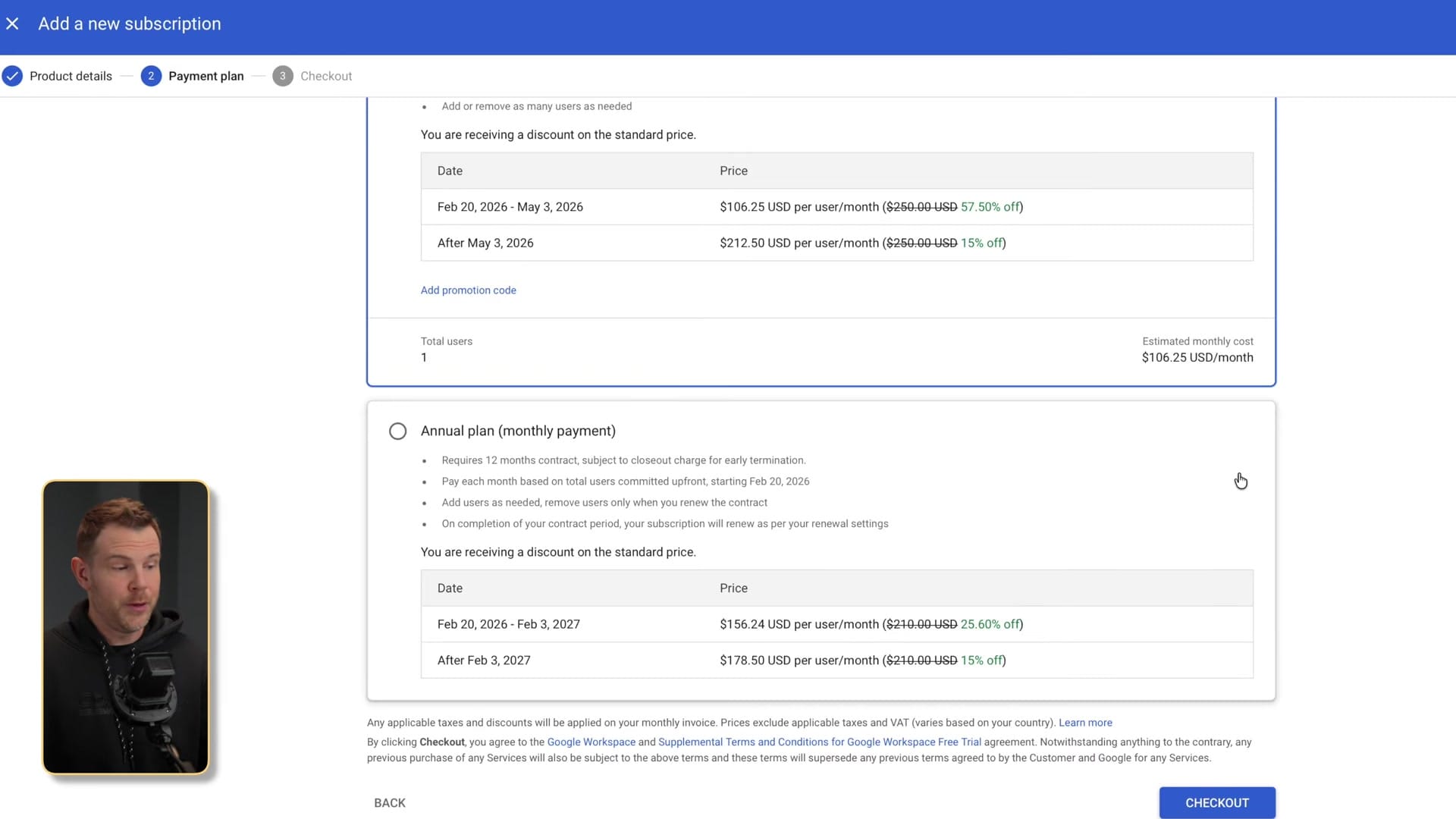 Screenshot: Getting Extra Off via Google Workspace