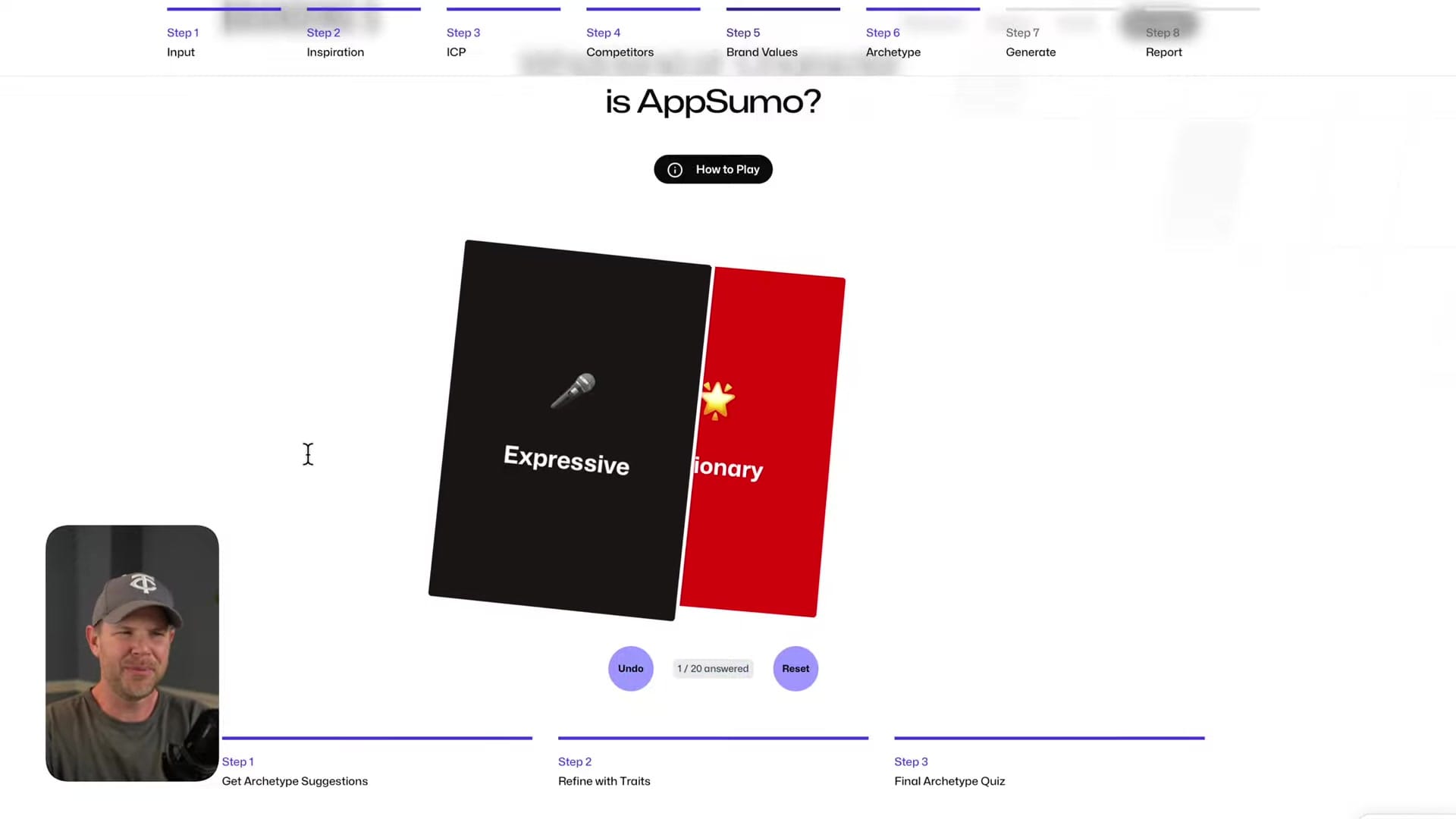 Screenshot: Step 6: Brand Archetype