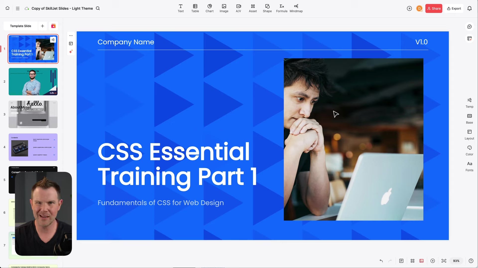 Screenshot: AI Beautify Existing Slides