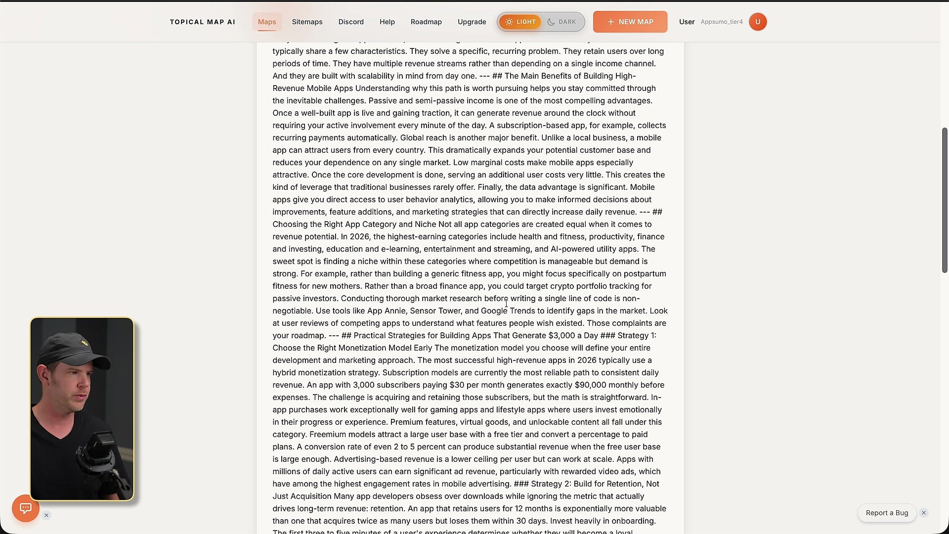 TopicalMap.ai SERP analysis screen with keyword and competitive data