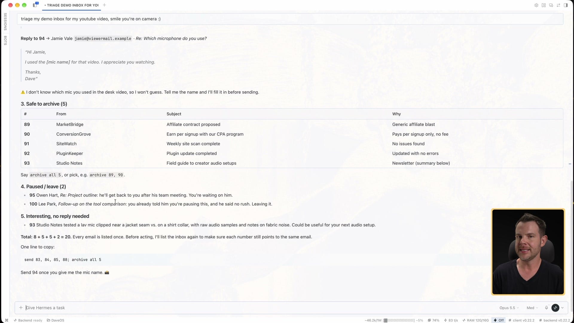 Every email gets its server number, so instructions stay short