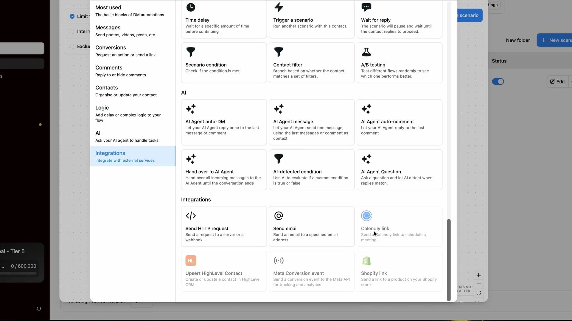 Add a step: Calendly, Shopify and HighLevel integrations