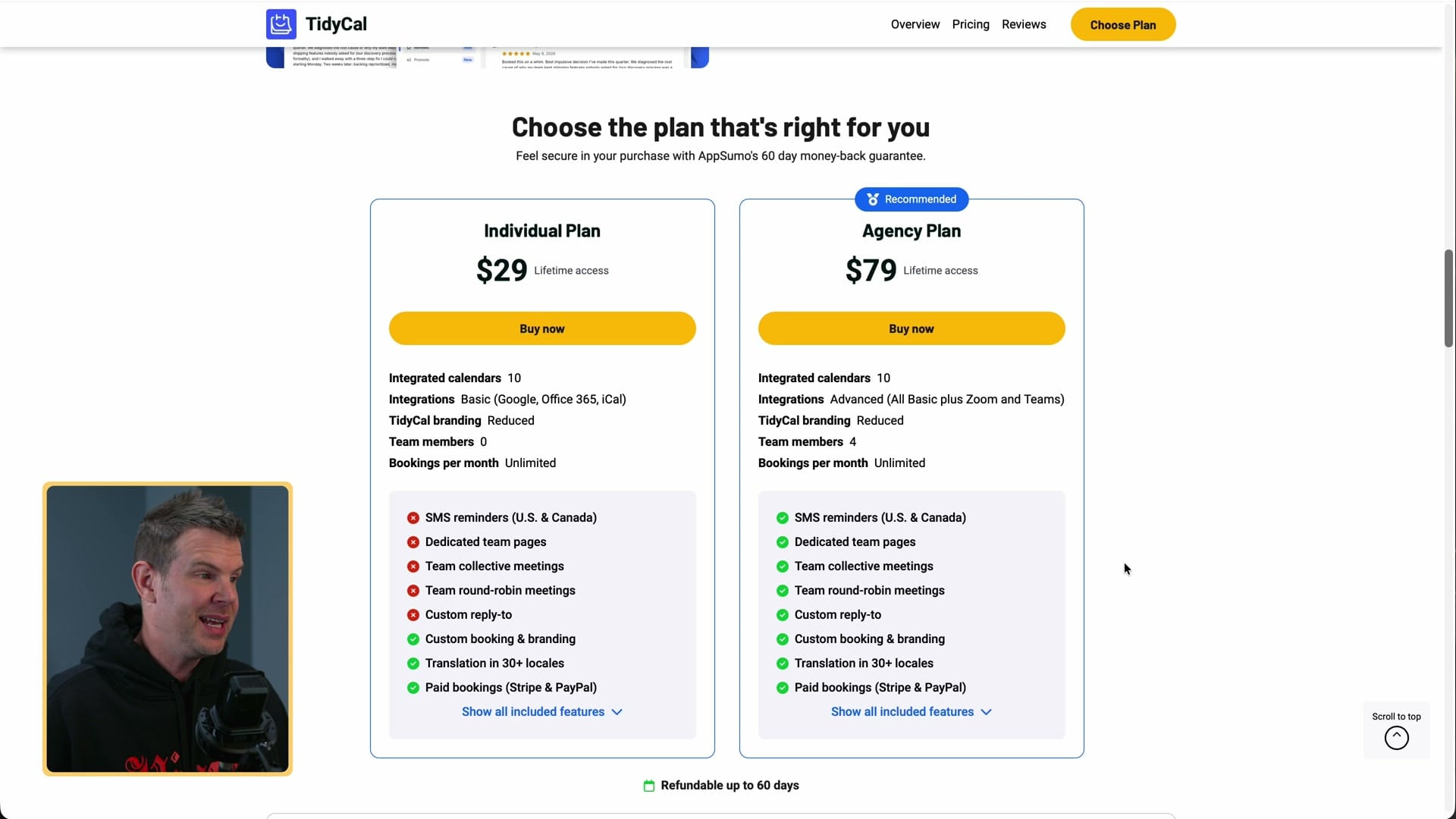 Individual ($29) vs Agency ($79) on AppSumo