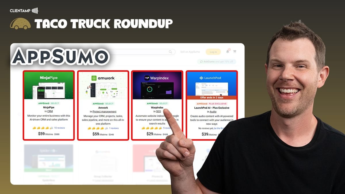 AppSumo Weekly Roundup: Warp Index, LaunchPod, NinjaPipe & Amwork
